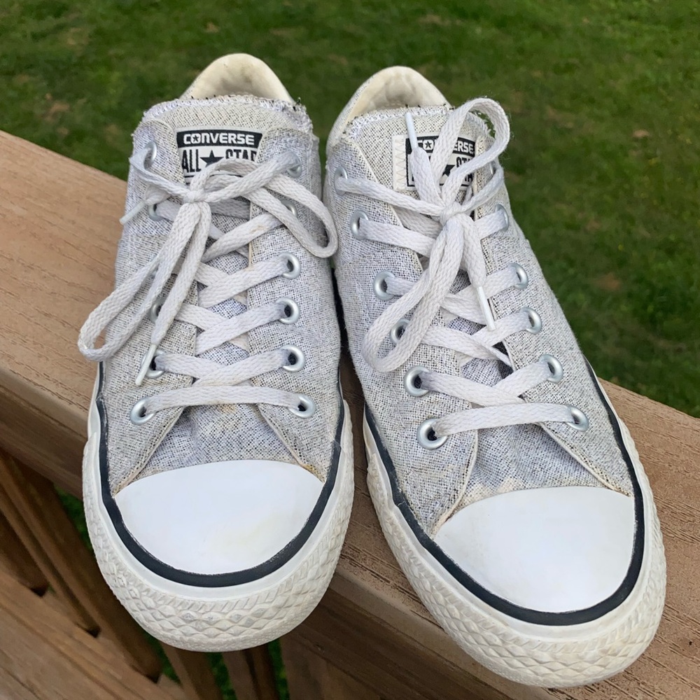 Converse White and Gray Low-Top Sneakers